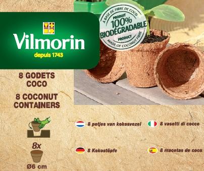 Accessoires pour semer - Godet Coco Rond - 6 cm (x8) - PACKAGING_RECTO